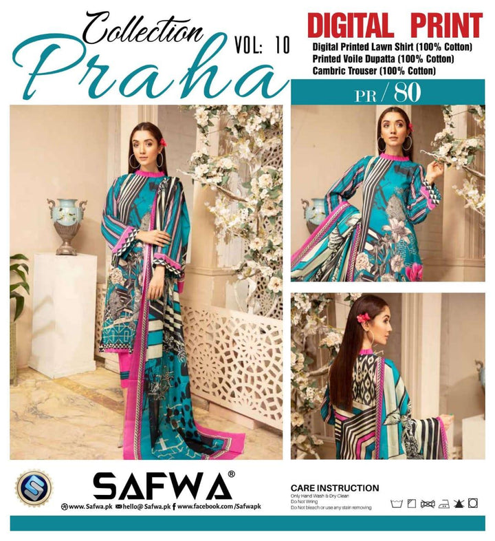 PR-80 - SAFWA PRAHA COLLECTION 3 PIECE SUIT 2020 - Three Piece Suit-SAFWA -SAFWA Brand Pakistan online shopping for Designer Dresses| SAFWA| DRESS| DESIGN| DRESSES| PAKISTANI DRESSES