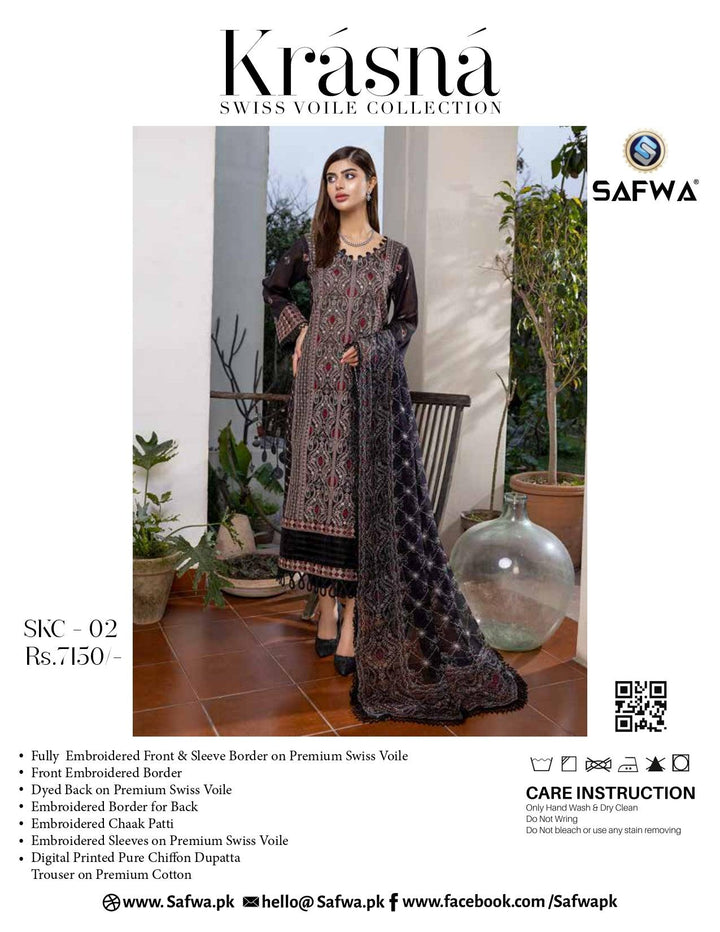 SKC-02 - SAFWA KRASNA 3-PIECE COLLECTION VOL 1 Shop Online | Pakistani Dresses | Dresses