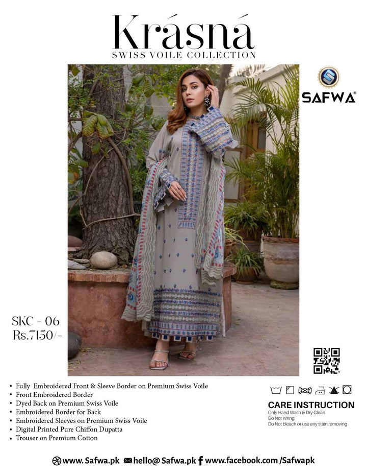 SKC-06 - SAFWA KRASNA 3-PIECE COLLECTION VOL 1 Shop Online | Pakistani Dresses | Dresses