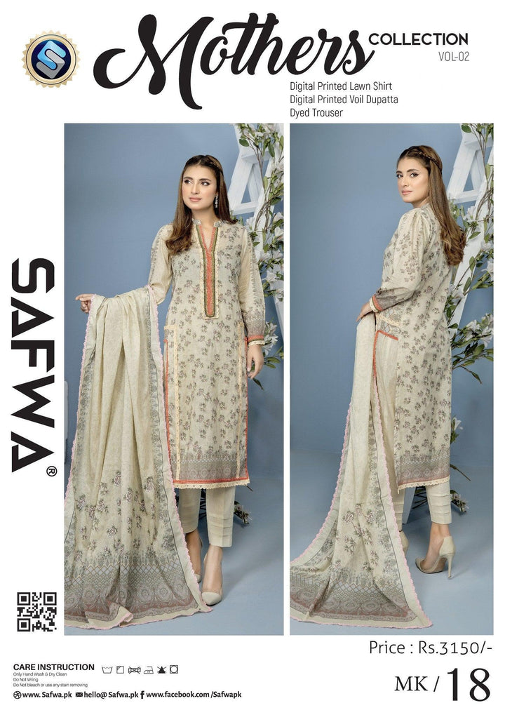 MK-18 -SAFWA MOTHER LAWN COLLECTION VOL 02 Dresses | Dress Design | Pakistani Dresses | Online Shopping in Pakistan