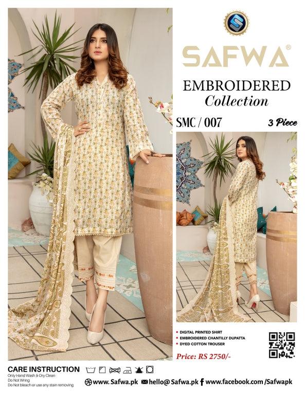 SMC-007 - SAFWA EMBROIDERED PRINTS 3-PIECE COLLECTION VOL 1 - SAFWA Brand