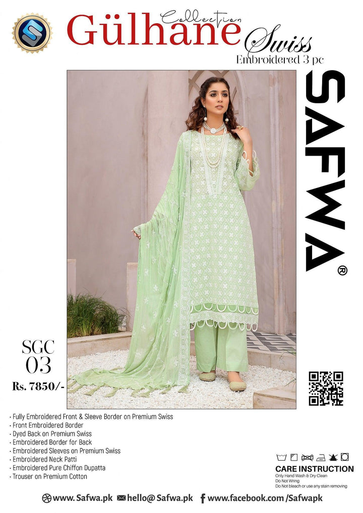 SGC-03 - SAFWA GÜLHANE 3-PIECE COLLECTION VOL 1 Shop Online | Pakistani Dresses | Dresses