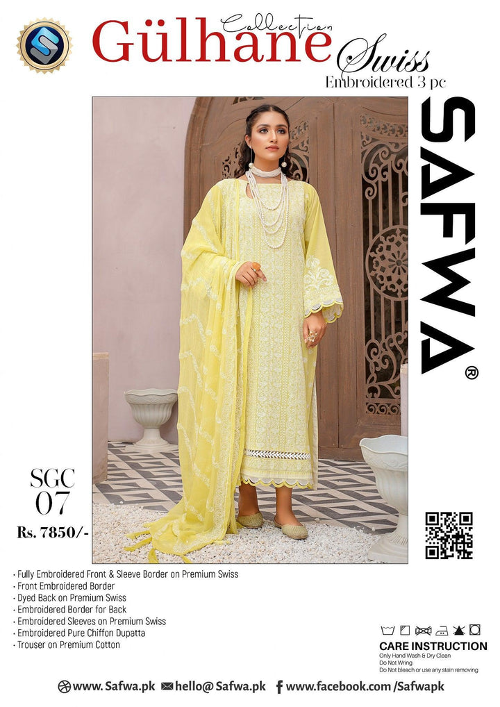 SGC-07 - SAFWA GÜLHANE 3-PIECE COLLECTION VOL 1 Shop Online | Pakistani Dresses | Dresses