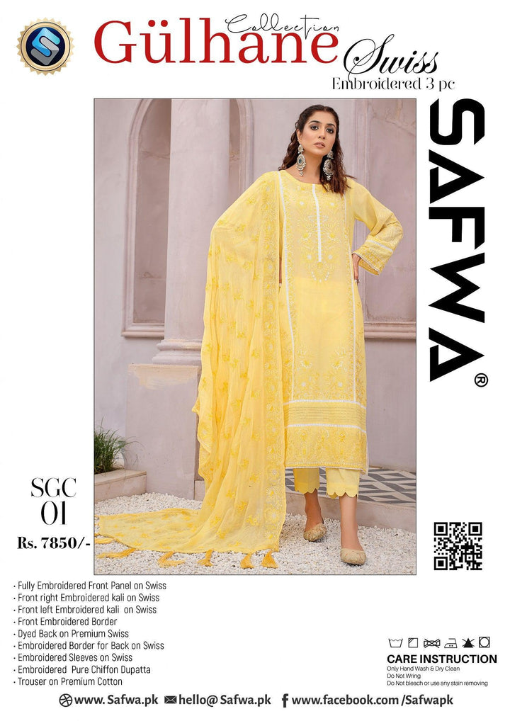 SGC-01 - SAFWA GÜLHANE 3-PIECE COLLECTION VOL 1 Shop Online | Pakistani Dresses | Dresses