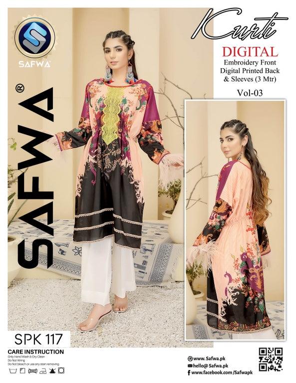 SPK-117- SAFWA DIGTAL PRINTS LAWN COLLECTION- 2021 Safwa-Pakistani Dresses-Dresses-Kurti-Shop Online