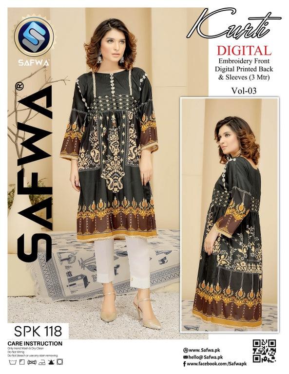 SPK-118- SAFWA DIGTAL PRINTS LAWN COLLECTION- 2021 Safwa-Pakistani Dresses-Dresses-Kurti-Shop Online