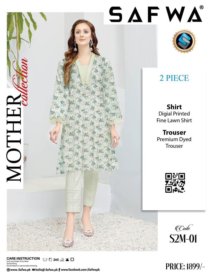S2M-01 - SAFWA DIGITAL PRINT 2-PIECE MOTHER COLLECTION VOL 01 Dresses | Dress Design | Pakistani Dresses | Online Shopping in Pakistan