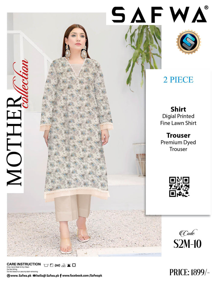 S2M-10 - SAFWA DIGITAL PRINT 2-PIECE MOTHER COLLECTION VOL 01 Dresses | Dress Design | Pakistani Dresses | Online Shopping in Pakistan