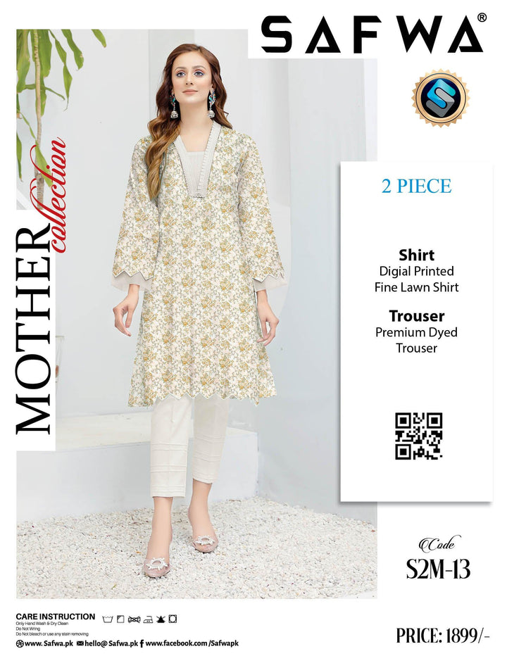 S2M-13 - SAFWA DIGITAL PRINT 2-PIECE MOTHER COLLECTION VOL 01 Dresses | Dress Design | Pakistani Dresses | Online Shopping in Pakistan
