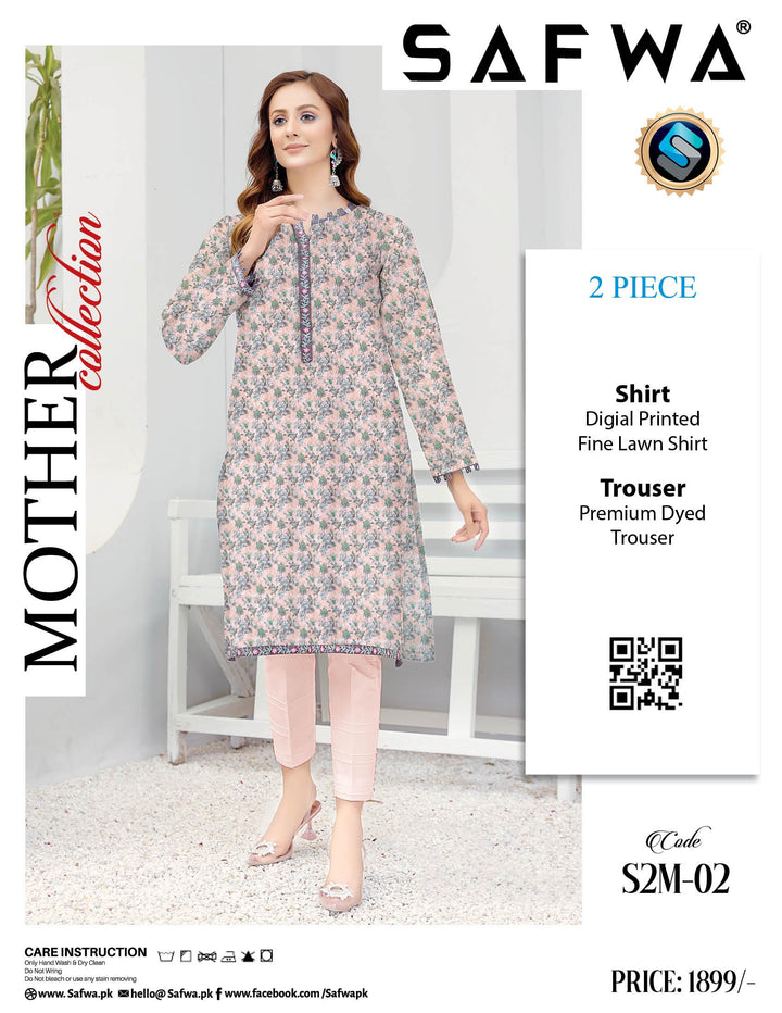S2M-02 - SAFWA DIGITAL PRINT 2-PIECE MOTHER COLLECTION VOL 01 Dresses | Dress Design | Pakistani Dresses | Online Shopping in Pakistan