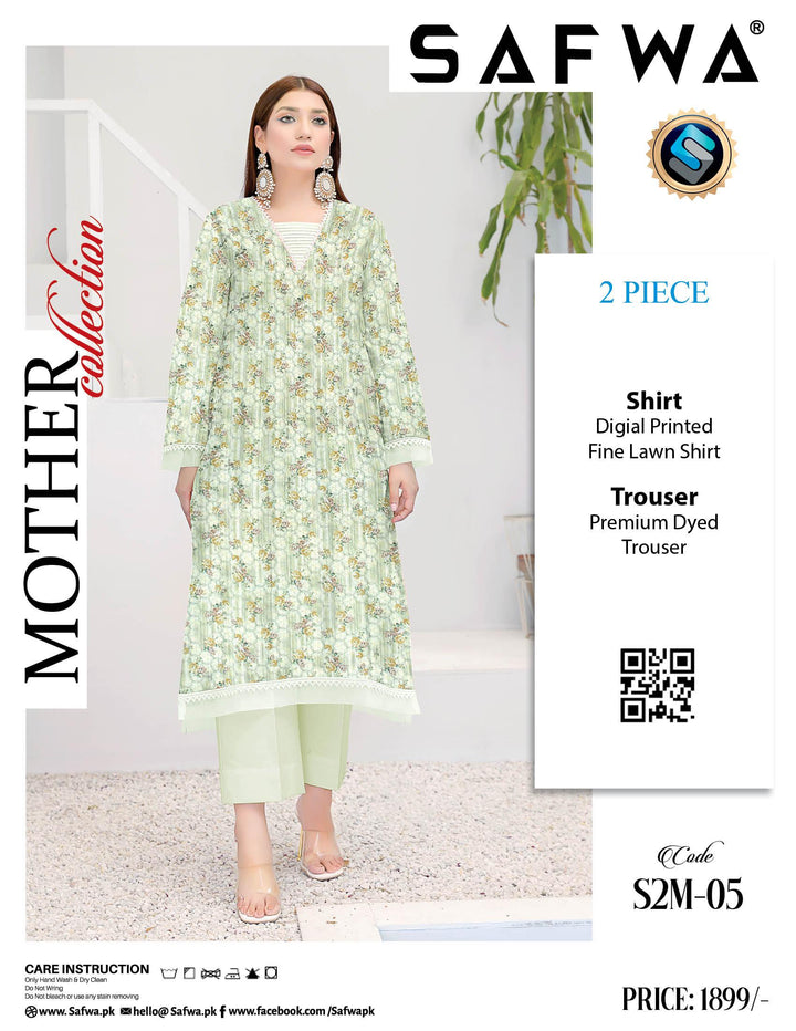S2M-05 - SAFWA DIGITAL PRINT 2-PIECE MOTHER COLLECTION VOL 01 Dresses | Dress Design | Pakistani Dresses | Online Shopping in Pakistan
