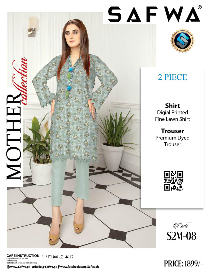 S2M-08 - SAFWA DIGITAL PRINT 2-PIECE MOTHER COLLECTION VOL 01 Dresses | Dress Design | Pakistani Dresses | Online Shopping in Pakistan