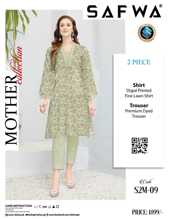 S2M-09 - SAFWA DIGITAL PRINT 2-PIECE MOTHER COLLECTION VOL 01 Dresses | Dress Design | Pakistani Dresses | Online Shopping in Pakistan