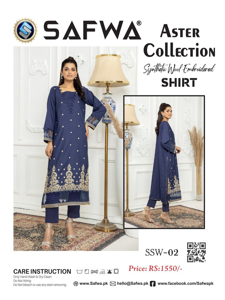 SSW-02 - SAFWA ASTER EMBROIDERED WOOL SHIRT COLLECTION VOL 01 - SAFWA Brand