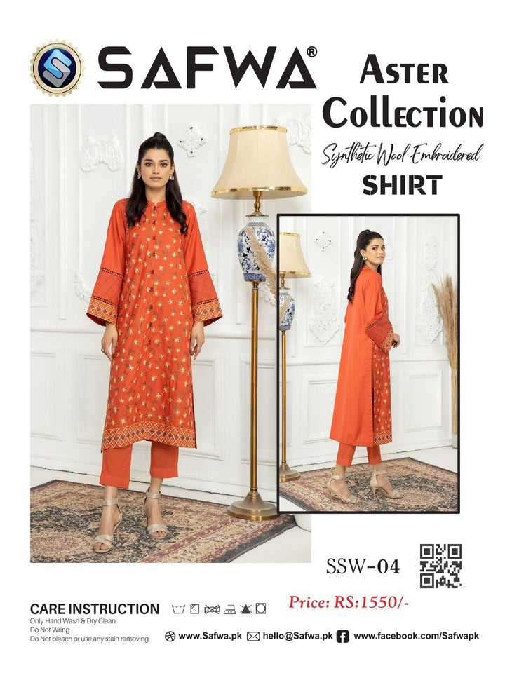SSW-04 - SAFWA ASTER EMBROIDERED WOOL SHIRT COLLECTION VOL 01 - SAFWA Brand