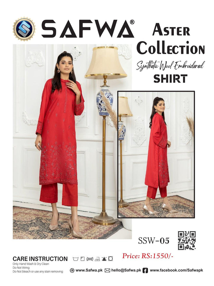 SSW-05 - SAFWA ASTER EMBROIDERED WOOL SHIRT COLLECTION VOL 01 - SAFWA Brand