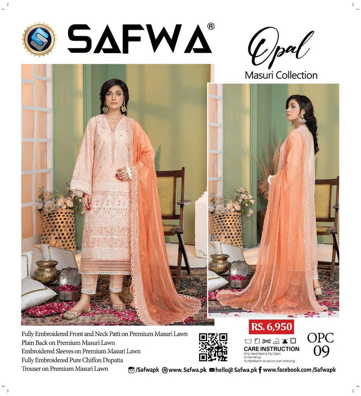 OPC-09 - SAFWA OPAL 3-PIECE COLLECTION VOL 1 Shop Online | Pakistani Dresses | Dresses