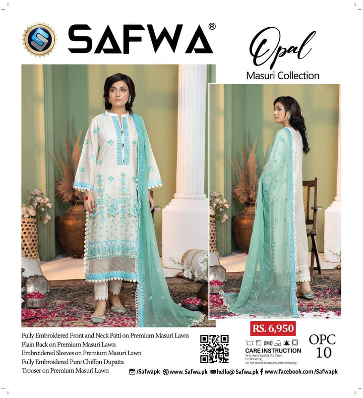 OPC-10 - SAFWA OPAL 3-PIECE COLLECTION VOL 1 Shop Online | Pakistani Dresses | Dresses