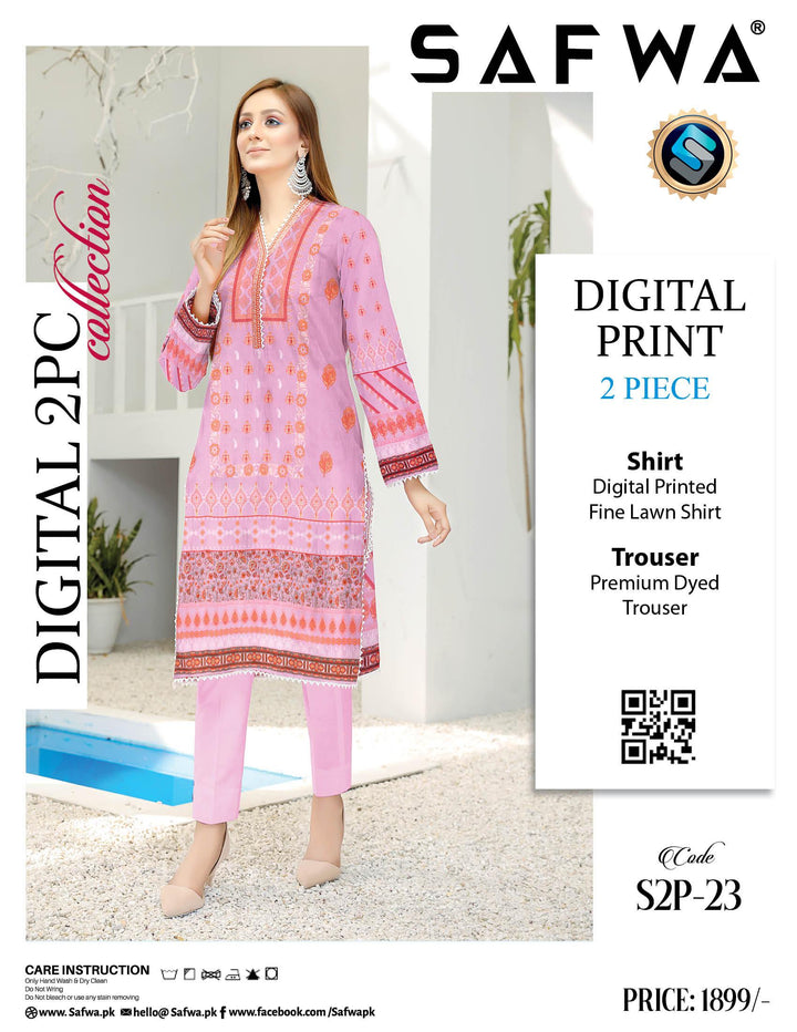 S2P-23 SAFWA DIGITAL PRINT 2-PIECE COLLECTION VOL 09 2022 Dresses | Dress Design | Pakistani Dresses | Online Shopping in Pakistan