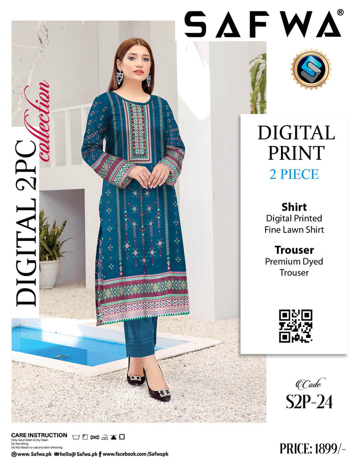 S2P-24 SAFWA DIGITAL PRINT 2-PIECE COLLECTION VOL 09 2022 Dresses | Dress Design | Pakistani Dresses | Online Shopping in Pakistan