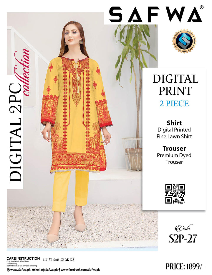 S2P-27 SAFWA DIGITAL PRINT 2-PIECE COLLECTION VOL 09 2022 Dresses | Dress Design | Pakistani Dresses | Online Shopping in Pakistan