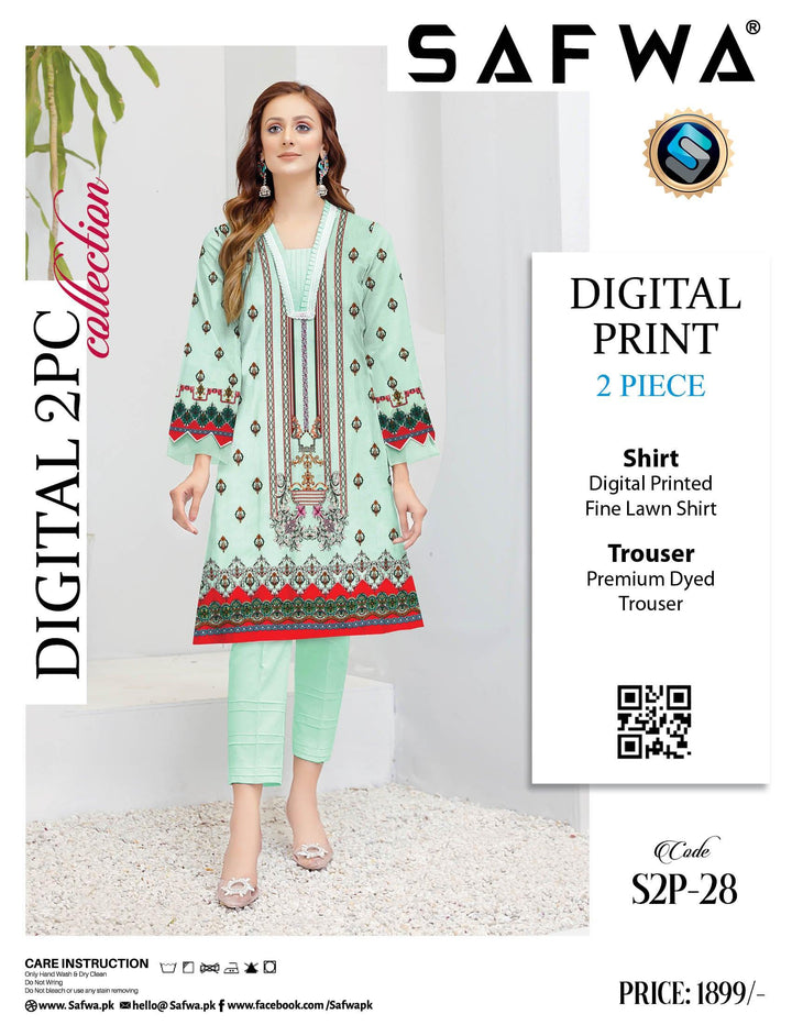 S2P-28 SAFWA DIGITAL PRINT 2-PIECE COLLECTION VOL 09 2022 Dresses | Dress Design | Pakistani Dresses | Online Shopping in Pakistan