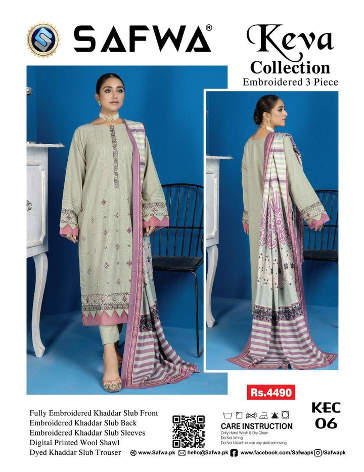 KEC-06 - SAFWA KEVA EMBROIDERED KHADDAR COLLECTION SAFWA | Dresses | Pakistani Dresses | Dress Design