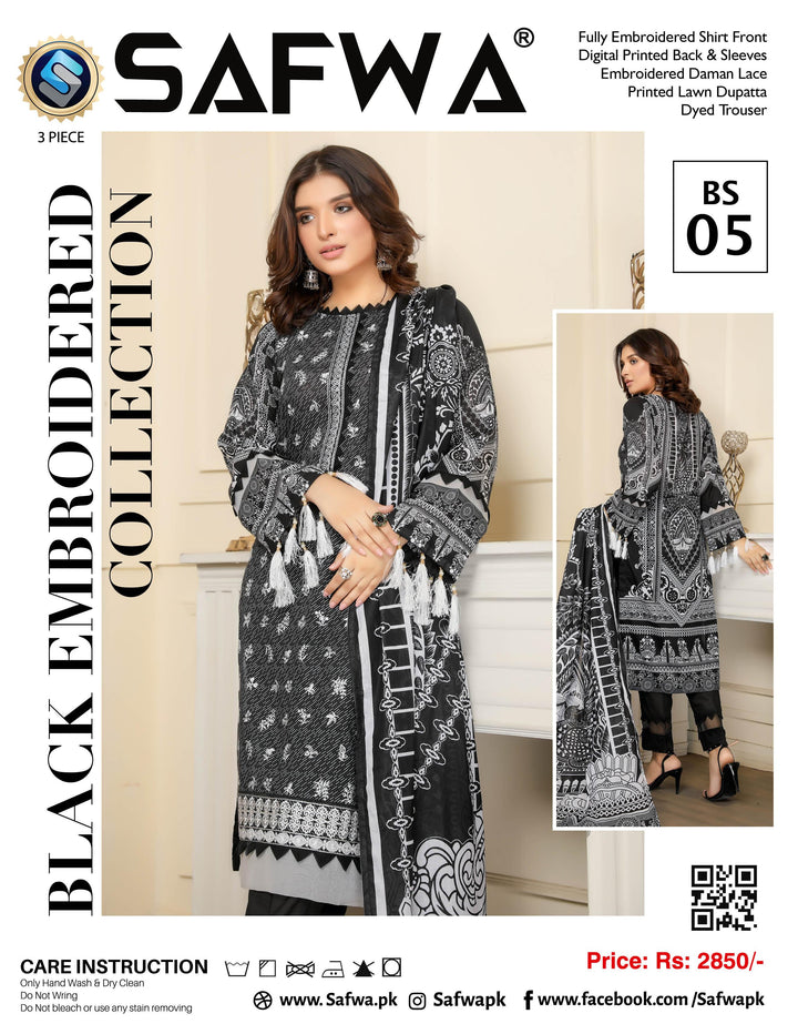 BS-05 - SAFWA BLACK EMBROIDERED COLLECTION VOL 01 - SAFWA Brand