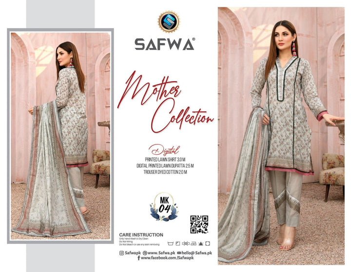 MK-04 -SAFWA MOTHER LAWN COLLECTION VOL 01 Dresses | Dress Design | Pakistani Dresses | Online Shopping in Pakistan