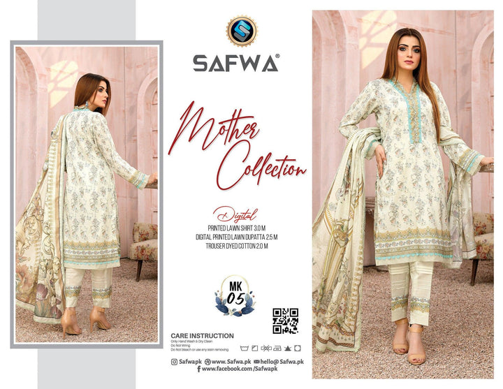 MK-05 -SAFWA MOTHER LAWN COLLECTION VOL 01 Dresses | Dress Design | Pakistani Dresses | Online Shopping in Pakistan