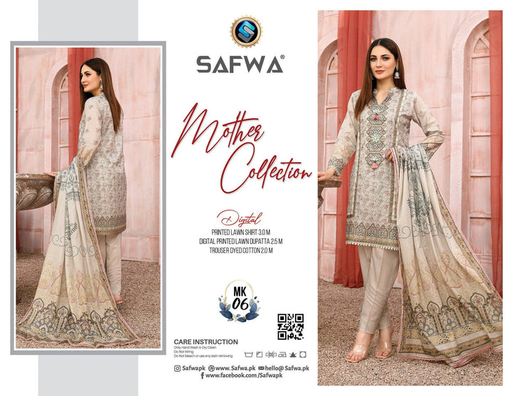 MK-06 -SAFWA MOTHER LAWN COLLECTION VOL 01 Dresses | Dress Design | Pakistani Dresses | Online Shopping in Pakistan
