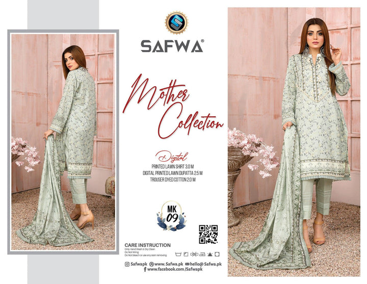 MK-09 -SAFWA MOTHER LAWN COLLECTION VOL 01 Dresses | Dress Design | Pakistani Dresses | Online Shopping in Pakistan